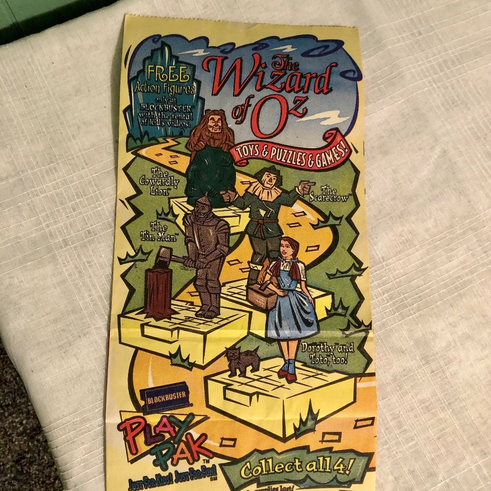 Vintage 1998 Wizard Of Oz Toy Bag Blockbuster Video Collectible